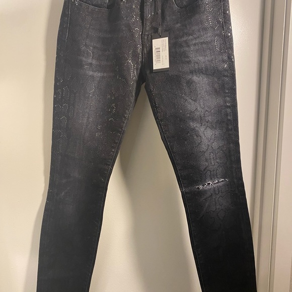 R13 ALISON SKINNY IN BLACK SNAKE SIZE 26 NEW WITH TAGS - Picture 9 of 13